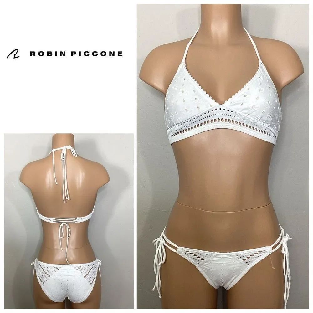 New. Robin Piccone white crochet bikini set. XS. Retails $198